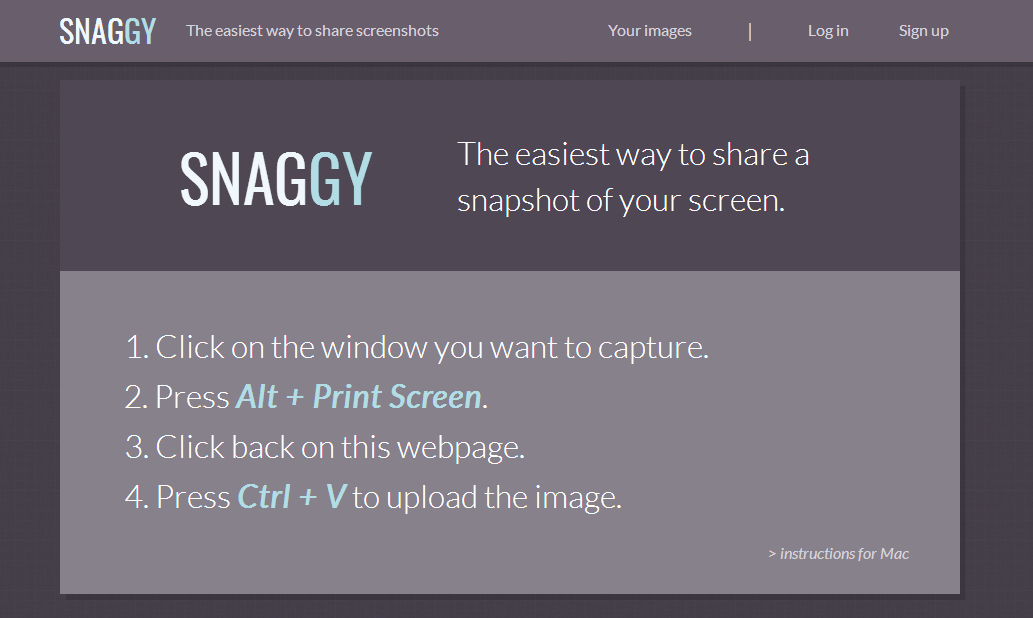 SNAGGY - The easiest way to share a snapshot of your screen
